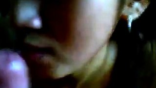 Asian College Girl Gives a Blowjob and Swallows