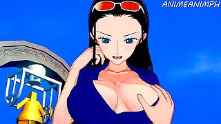Luffy can't help but bang the sexy ladies from One Piece during his vacation