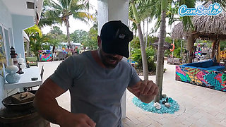 Big Tits Blonde MILF Spitroasted in a Rough Threesome on the Beach