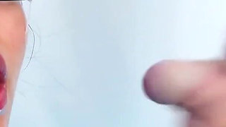 Pig Tails Cum Slut Teen Holly Dee Blows Four Hung Studs in Hot Bukkake Session