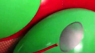 Boobs Play, Strap-on Rough Fucking Lesbian Penetration in the Bedroom and Air Balloon Relax Tickling