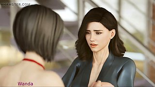 Japanese babe Misskitty2k strutting in high heels and stockings, diving into a wild fantasy