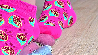 Boots and Cute Pink Socks CBT Cock Trampling on Cockbox, Amateur Femdom Jozi Trample
