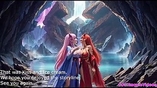 2. Movie, the Queen Ask 2 Girls for Kiss and Bouncing Breast, Ai Animation