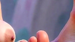 Giantess Old Granny Foot Slave Worship - Tiny Man Licking Her Giant Feet