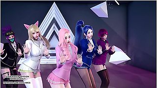 [mmd] Stayc - Ran2u Ahri Akali Kaisa Evelynn Seraphine Hot Kpop Dance Kda League Of Legends