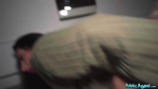 Charlie Dean's Public Blowjob in a Czech Snowy Garage Scene