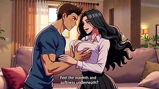 Stepmom teach his stepson how to sequese big natural tits 3D Anime