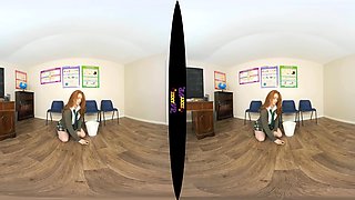 Wet Lessons - Redhead Schoolgirl Uniform Striptease