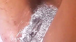 Shaved Pussy on a Bed How with Her Feeling Horny for Me Cleaning up Her Pussy