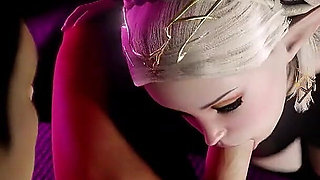 Sexy Blonde Elf Party Blowjob