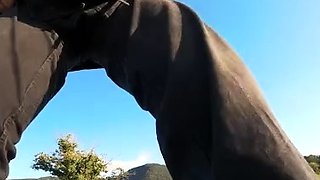 Martial Fetish - Alexis Luna black gi outdoor POV kicks