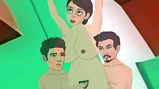 Hot Indian Bhabhi Takes Two Big Cocks in Her Holes - Hardcore Threesome DP - Part 2
