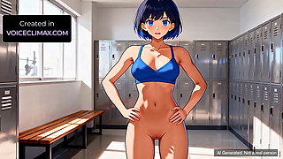 ASMR Lesbian story - Your gym crush finally acts in the gym locker rooms - Yuri Hentai
