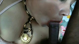Newly Married Indian Bhabhi First Time Cum Swallow and Blowjob Full Hindi Voice