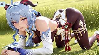 Genshin Impact Ganyu Animated Anal Footjob Titjob