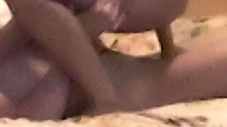 Well endowed man fucking mischievous brunette at motel