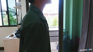 Thai University Girl Blowjob Exchange For Air Conditioner Repair - Real Amateur 18 Year Old