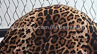POV: Playful Hijabi Girl in a Leopard Skirt