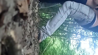 Wife Fucked Outside, Pussy Flowing with 2 Creampies