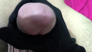 Indian wife uses hand gloves to masturbate husband and gets fucked in missionary, Shaved Indian pussy with shaved Husband