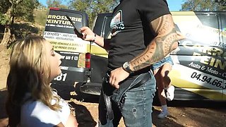 2 Blonde Sluts Fucking Hard in Country Field - Anal & Cum in Mouth