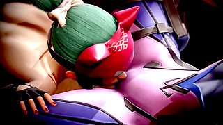 Overwatch's Widowmaker and Kiriko get steamy in a hot animated lesbian scene by Heretoo