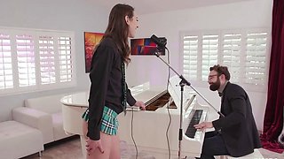 Tempting Her Piano Professor, Skinny Brunette Andi Rose
