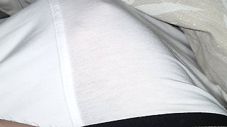 Horny Step Mom hand slip under step son underwear making him a handjob to his big dick