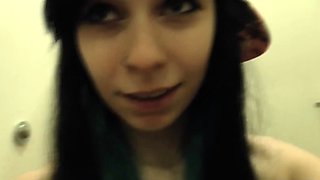 Petite Teen, 18, Secretly Masturbating in Public toilet