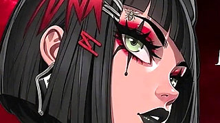 Hot Bondage Sex Session with a Goth Girl and Her Tight Red Pussy