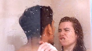 White Stepsis lets Get Slapped Passionately in the Shower