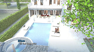 Two Horny Lady Cops Having Threesome Sex with Me in My Swimming Pool