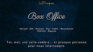 French Amateur GF Sucks Your Cock in Cinema & Fingers Herself to Orgasm