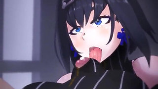 Kronii Clothed Titfuck