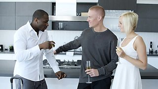 Cheating Blonde Wife Fucks Husbands Black Friend