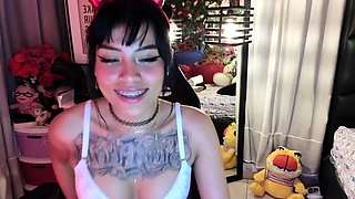 Brunette chubby teen with tattoos and big boobs anal fucked