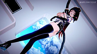 Featured Jane Do - Aoa Short Hair Costume Changes & Striptease, Succubus Police Uniform, Bunny Girl, Sexy Cheongsam