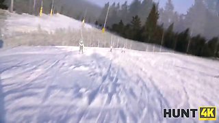 Hunt4k. when husband is idiot, wifey nails any skier