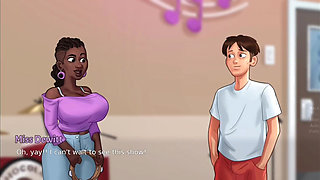 Anon Beat Out the Rhythm From a Pair of Big Black Boobs - Summer Time Saga