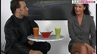 Jean Pallett Hot Redhead Sucks Huge Cock and Takes Cum in Mouth