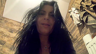 Dominant MILF Pee Fetish JOI. Dildo Sucking, Masturbation and Bathroom Pissing