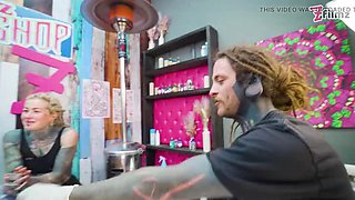 Big Dick Tattooed Foursome - Merry's Anal Adventure with Double Blowjob & Facial