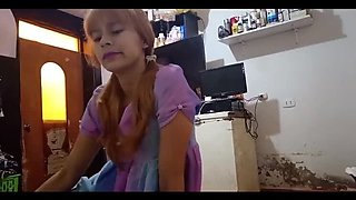 Blonde Teen Amateur Taken Advantage Of - Innocent Petite Sucking and Riding Huge Cock