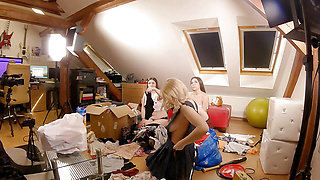 Real Amateur Hot and Sexy College Girls come for Porn Casting do a try on haul for Lingerie with and without Panties
