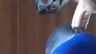 I'm bound and hooded on high heels and pantyhose, deepthroat a big cock for 24 minutes and swallow cum