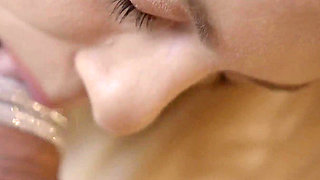 Blonde MILF in Stockings Gives Erotic Foot Fuck