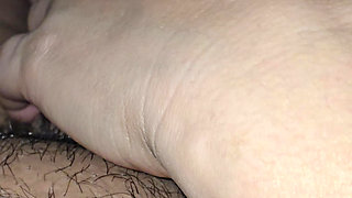 Step Mom Controls Step Son Cock without Moaning and handjob his big erection