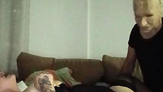 Old man playing with hot blonde milf in stockings nice wet pussy