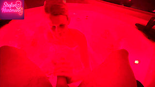 Blonde Teen Blows Cock in the Whirlpool! Horny Facial for the Slut!
